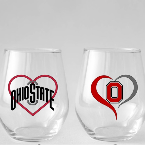 Ohio State Stemless Wine Glasses - Picture 2 of 4